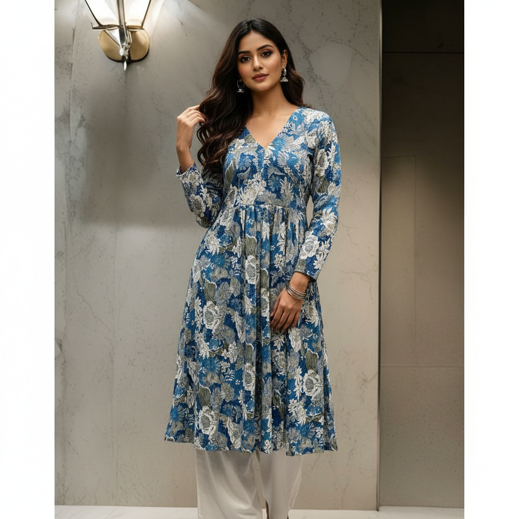Rihana Flower Print Flawless Kurti Set
