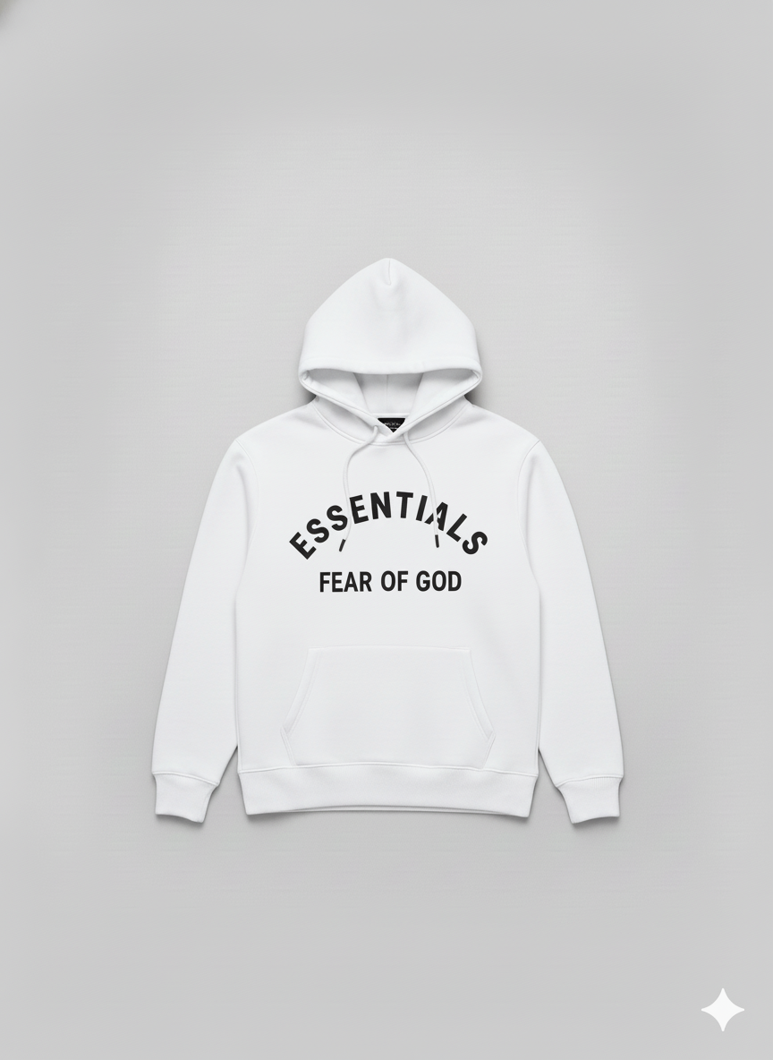 Fear of God Essentials White Hoodie