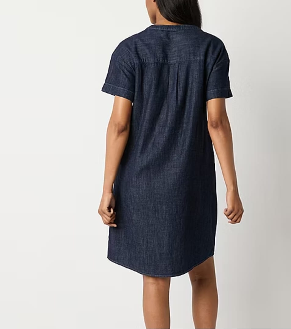 Classic Denim Button-Down Shirt Dress