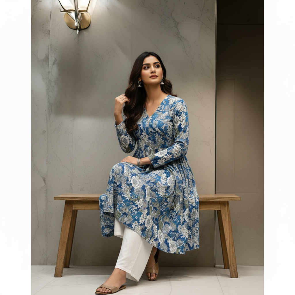 Rihana Flower Print Flawless Kurti Set