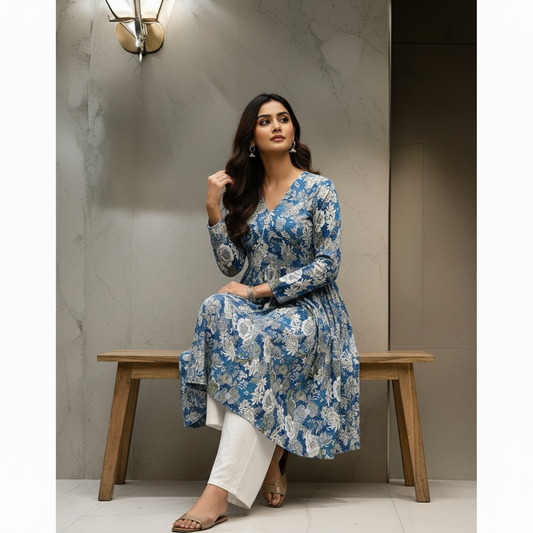 Rihana Flower Print Flawless Kurti Set