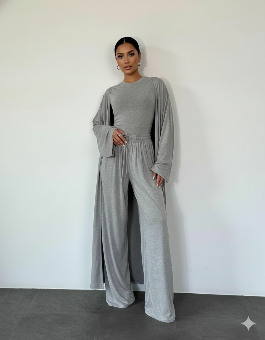 Three Piece Basic Loungewear Cord - Set