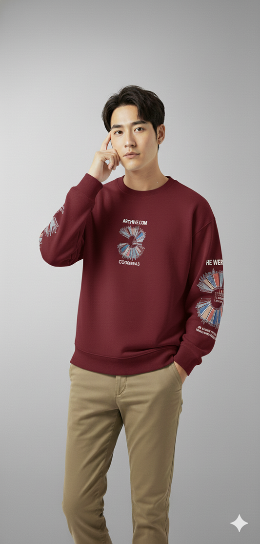 Maroon Archive Graphic Sweatshirt