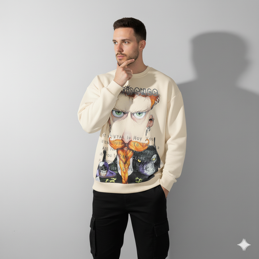 Confidence Beige Graphic Sweatshirt