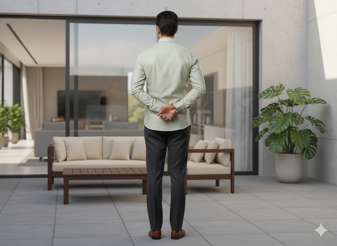 Kartik Green Collar Ofiicial Shirt