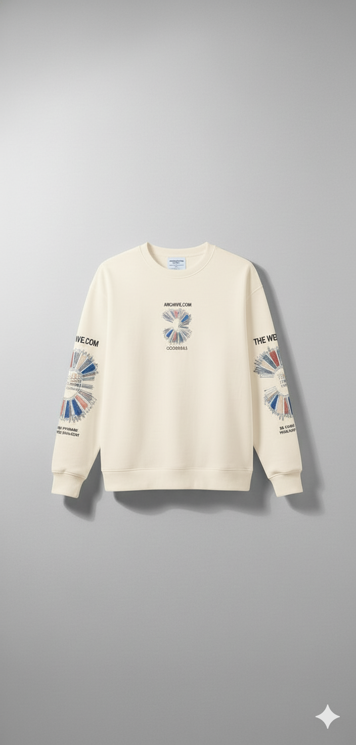 Cream Archive Graphic Sweatshirt