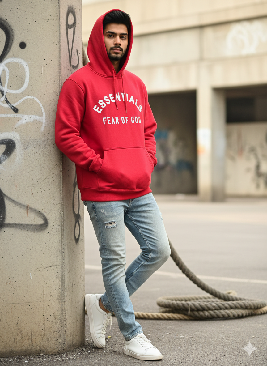 Essential Red Street Hoodie