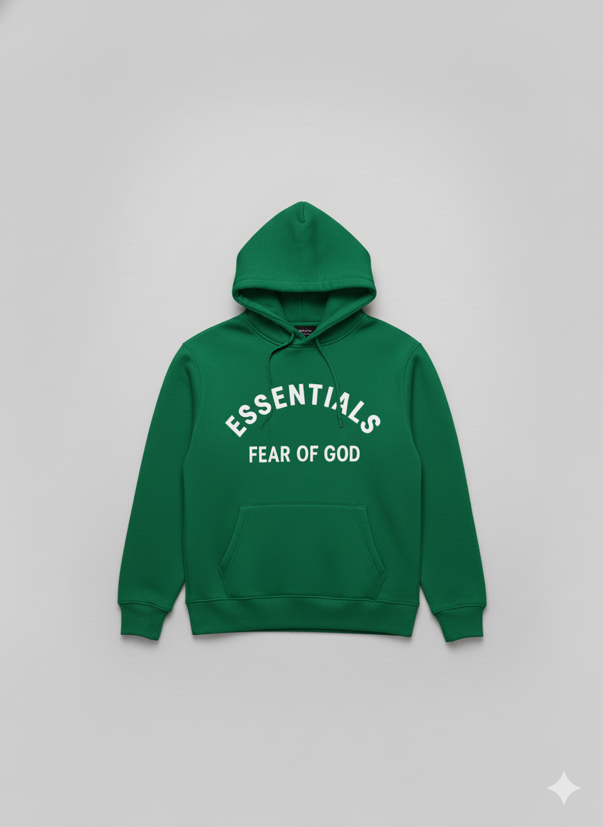 Fear of God Essentials Green Hoodie