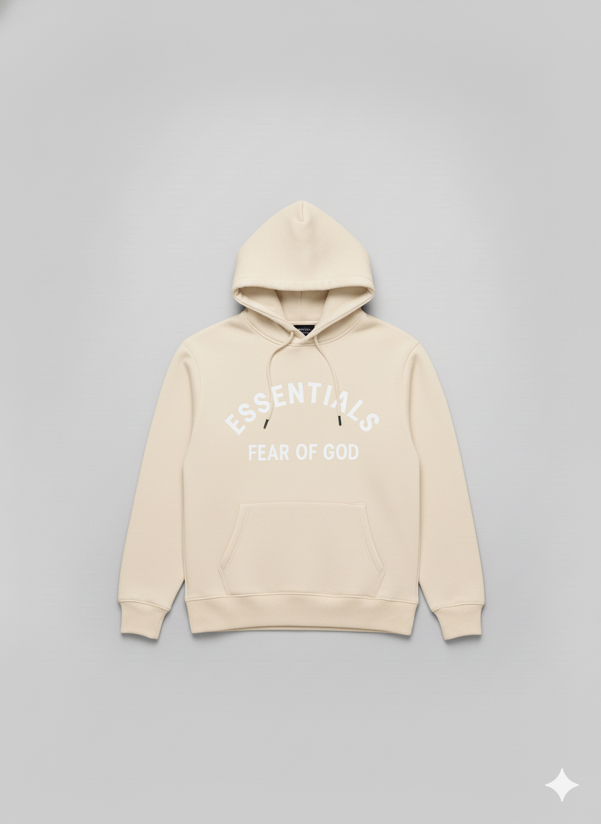 Fear of God Essentials Beige Hoodie