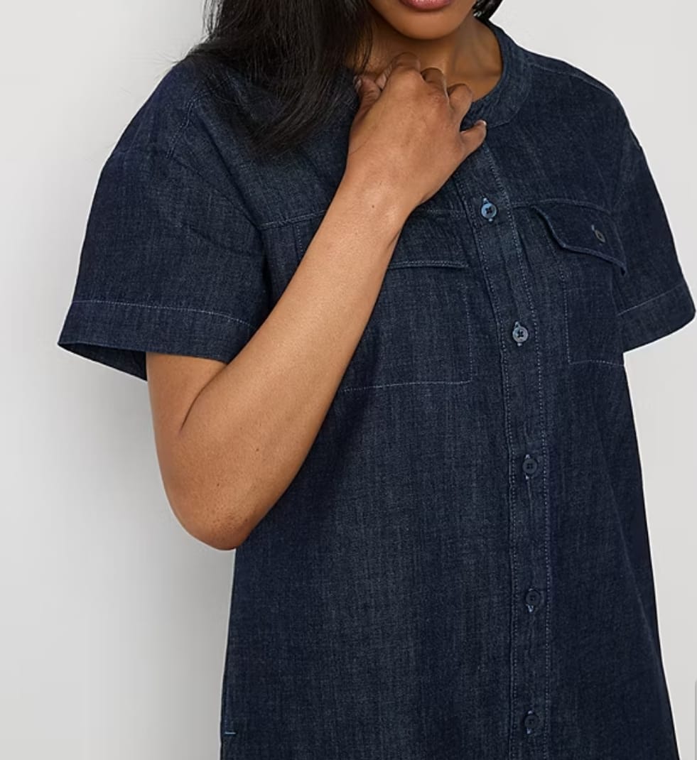 Classic Denim Button-Down Shirt Dress