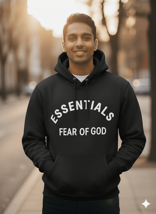Fear of God Essentials Black Hoodie - sweatshirt - stylessagess