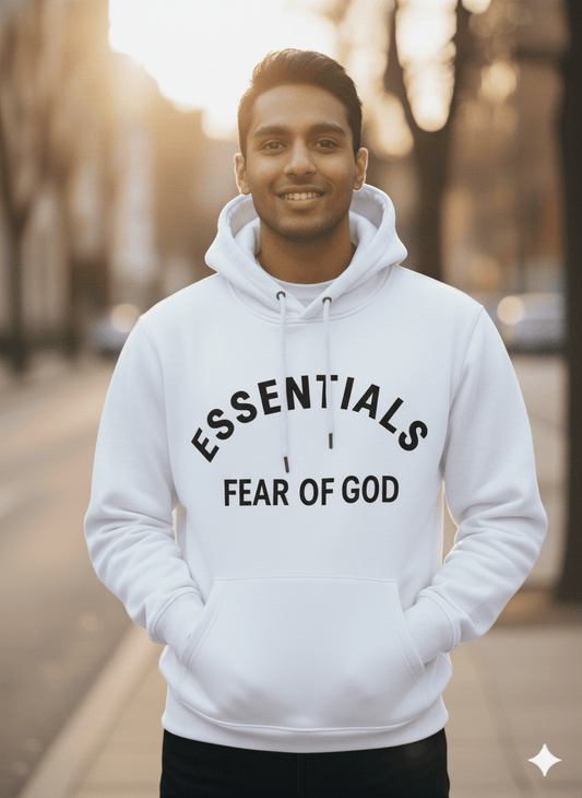 Fear of God Essentials White Hoodie - sweatshirt - stylessagess