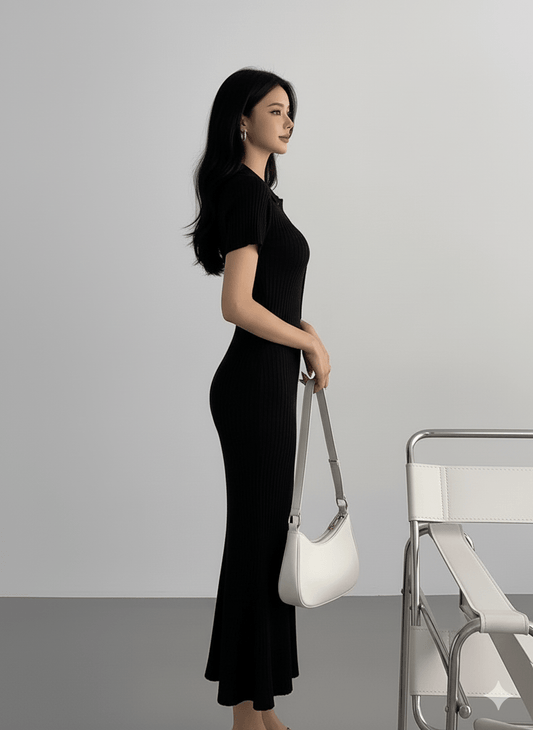 Short Sleeves Knitting Dress - dress - stylessagess