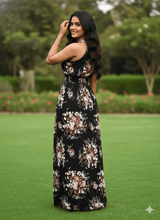 SS- Flawless Black Printed Dress - dress - stylessagess
