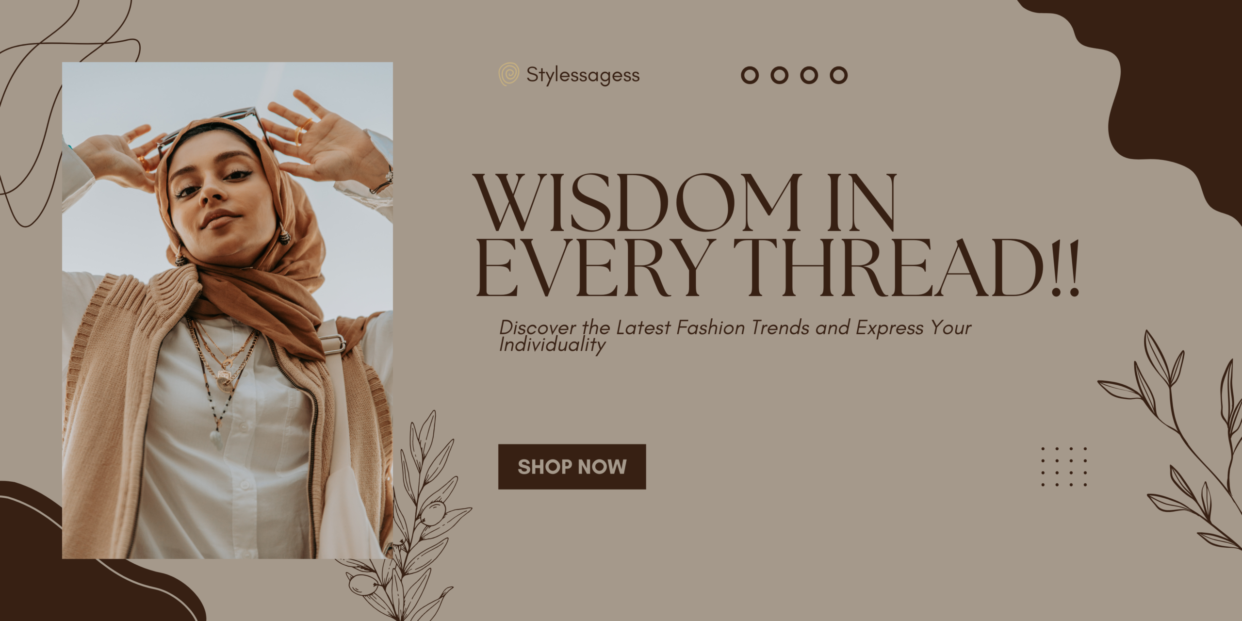 Brown Aesthetic Fashion Banner Landscape