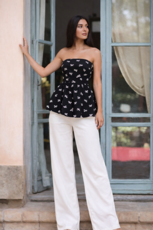 Blush Aura Black Cotton Lycra Co-Ord Set for Women